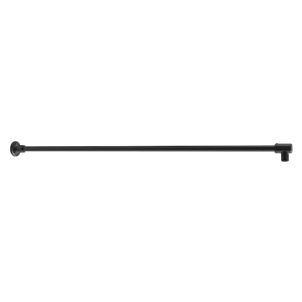 Cr Laurence Matte Blk Frameless Shower Door Fixed Panel Wall-To-Glass Spprt Bar for 3/8-in to 1/2-in Thick Glass SUP10MBL - main